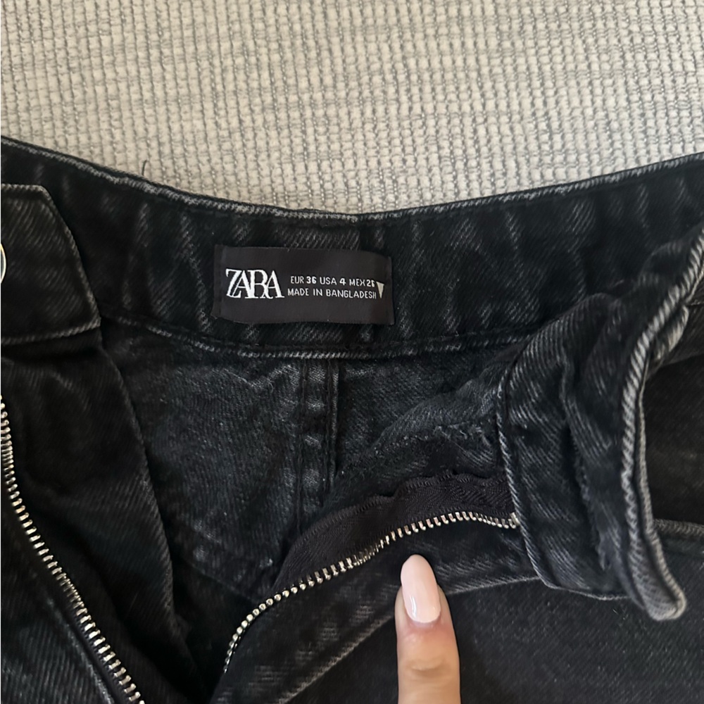 Black denim shorts